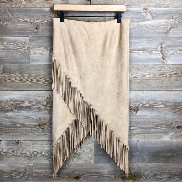 FATE Dresses & Skirts - FATE. Fringe Suede Skirt